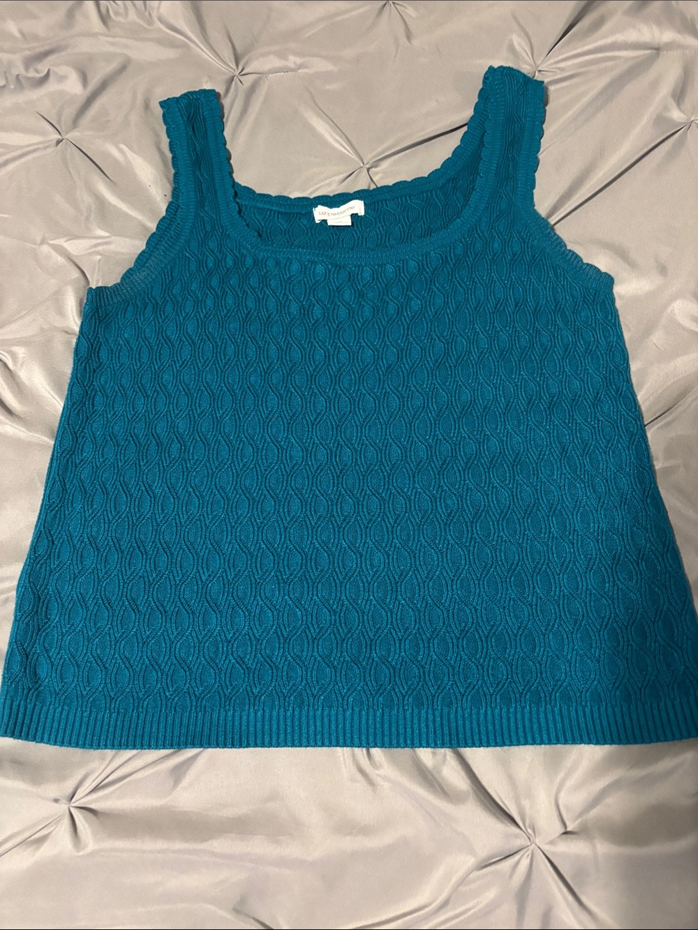 Liz Claiborne Teal Cable Knit Tank